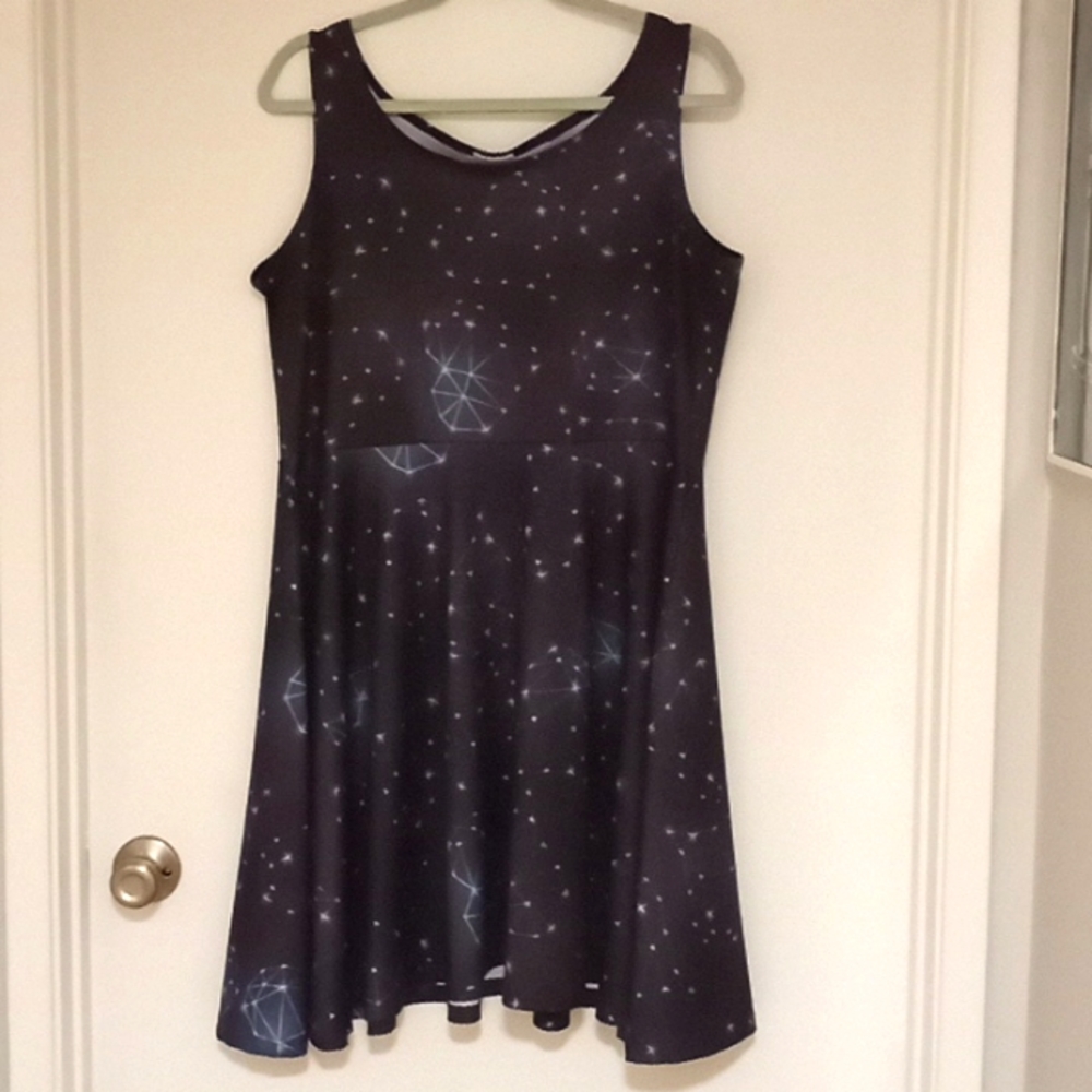 Cowcow constellation hearts a-line dress 2xl